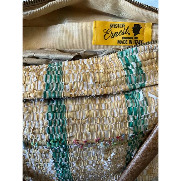 Vintage Mister Ernest Straw Wooden handle Purse Made in Italy - Picture 3 of 11